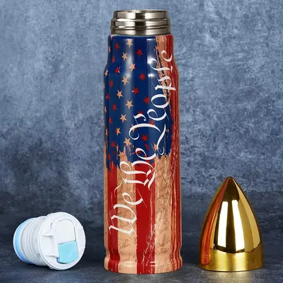 Funslive WE THE PEOPLE USA Flag Bullet Tumbler Custom Tumbler Gifts for Men Dad Him