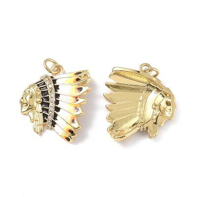 Brass Micro Pave Cubic Zirconia Pendants