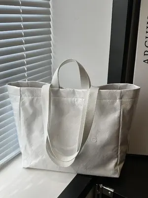 Letter Pattern Tote Bag, Large Capacity Pvc Fashionable Shoulder Bag, Casual Trendy Versatile High-quality Daily Commuting Ba...