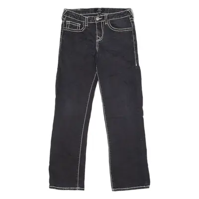 TRUE RELIGION Ricky Womens Jeans Black Relaxed Straight W28 L26