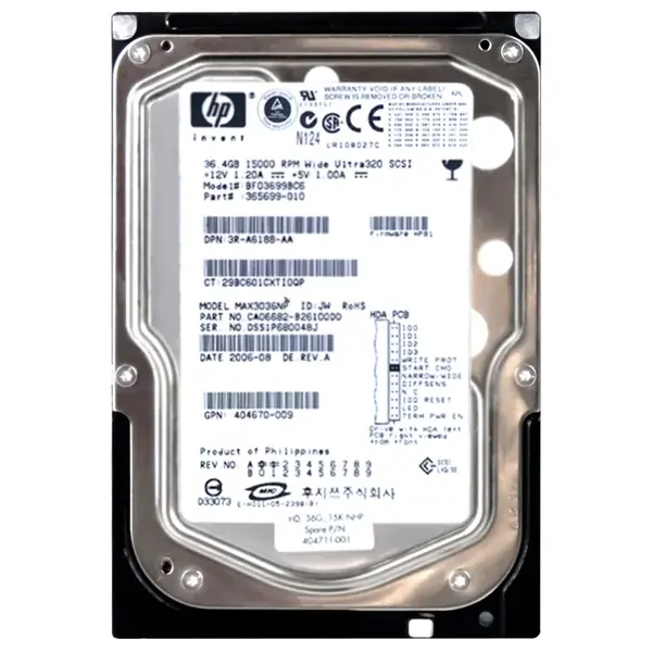 404711-001 HP 36.4GB Ultra-320 SCSI 15000 3.5-inch Hard Drive