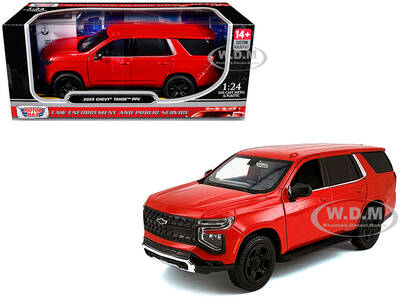 2025 Chevrolet Tahoe PPV Red Custom Builder's Kit - Law Enforcement and Public Service Series 1/24 Diecast Model Car by Mot...