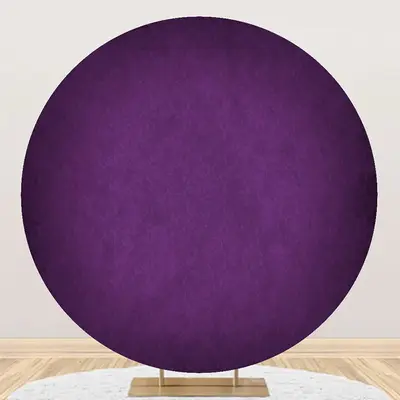 Round Dark Purple Solid Color Texture Birthday Backdrop - Aperturee