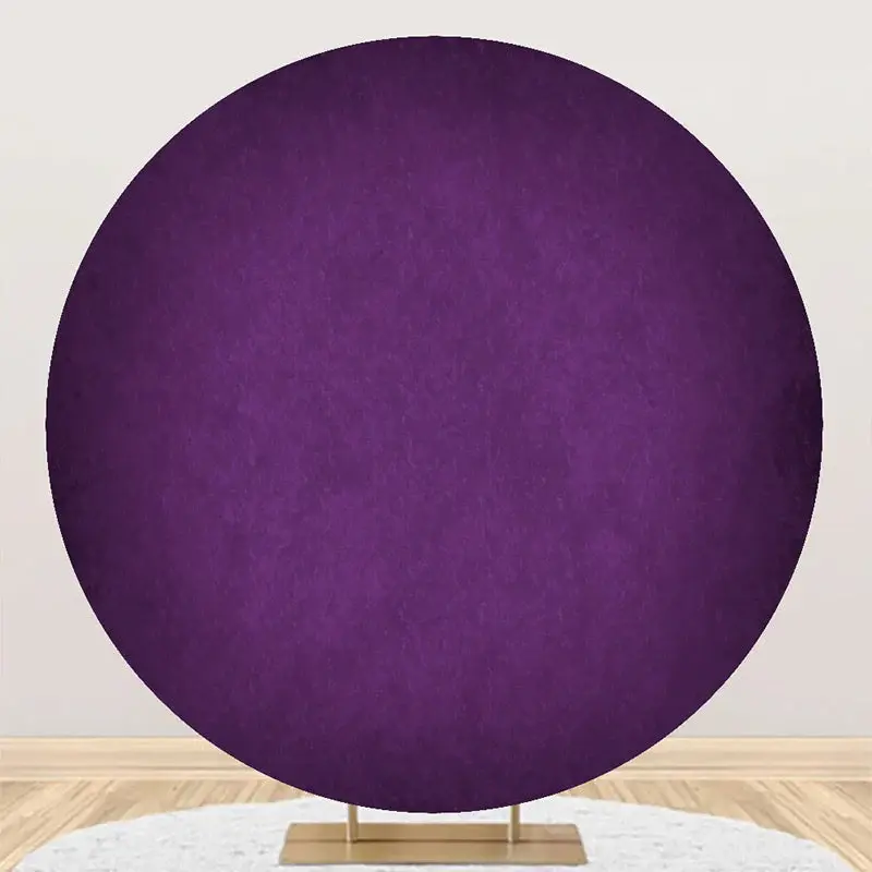 Round Dark Purple Solid Color Texture Birthday Backdrop - Aperturee
