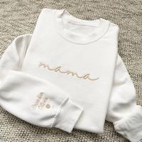 Mama Embroidered Crewneck Sweatshirt, New Mom Outfit, Pregnancy Reveal Clothing, Happy Mother's Day Gifts