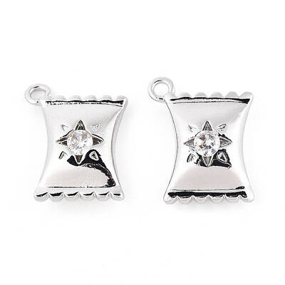 Brass Micro Pave Clear Cubic Zirconia Pendants