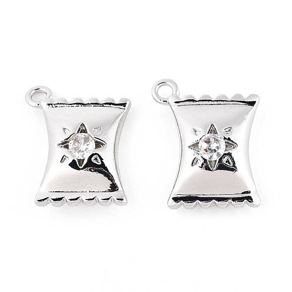 Brass Micro Pave Clear Cubic Zirconia Pendants