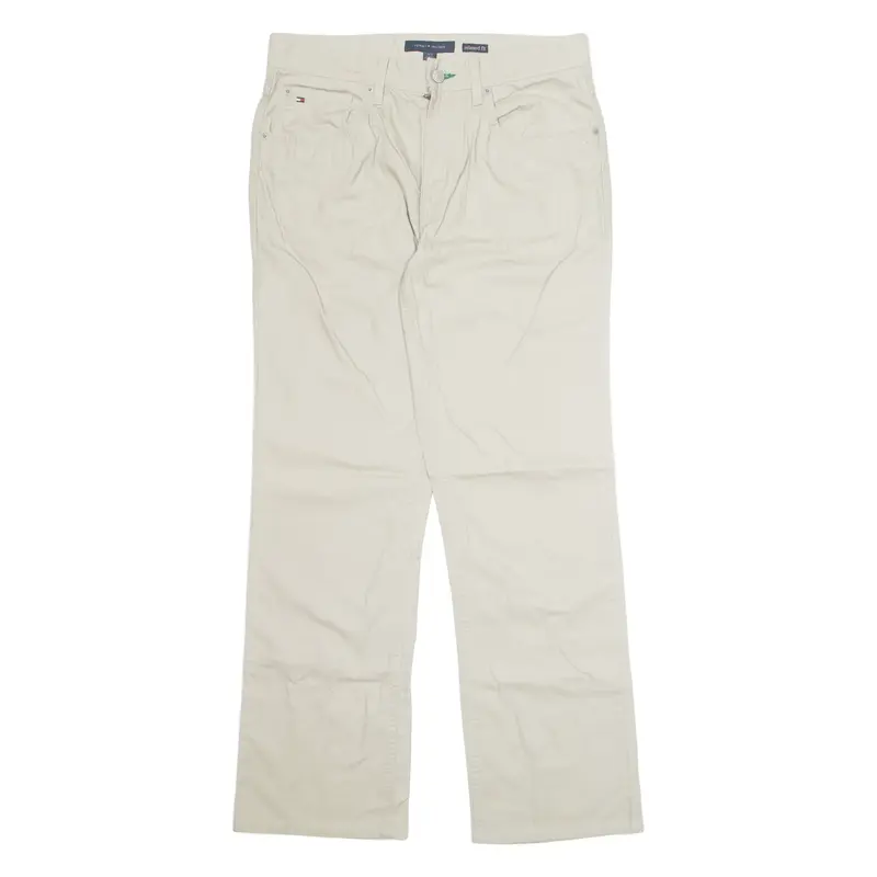 TOMMY HILFIGER Relaxed Fit Workwear Mens Trousers Beige Regular Wide-Leg W31 L32