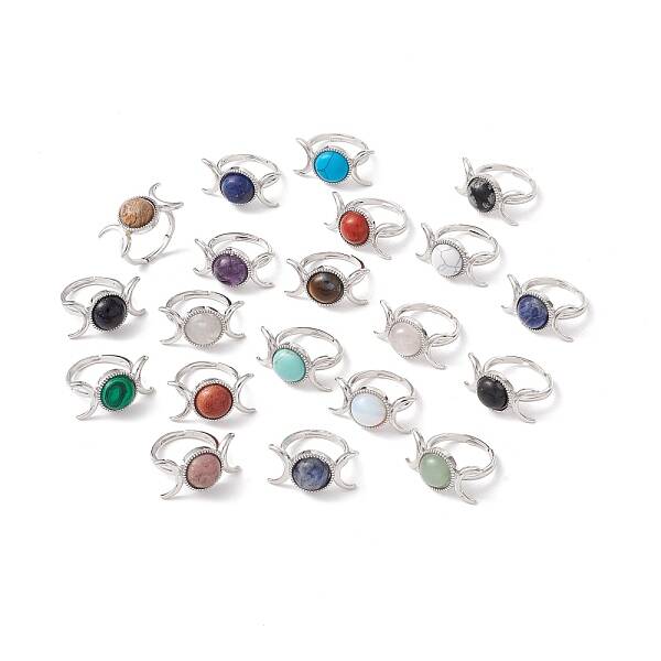 Gemstone Moon Adjustable Ring