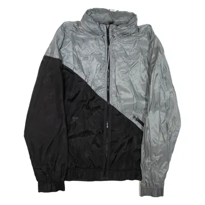 REEBOK Mens Track Jacket Black Colourblock L