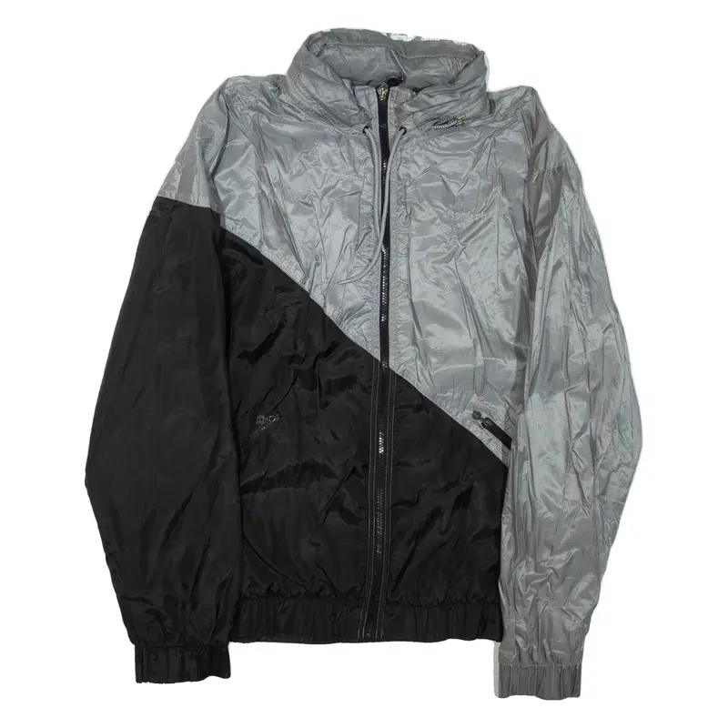 REEBOK Mens Track Jacket Black Colourblock L
