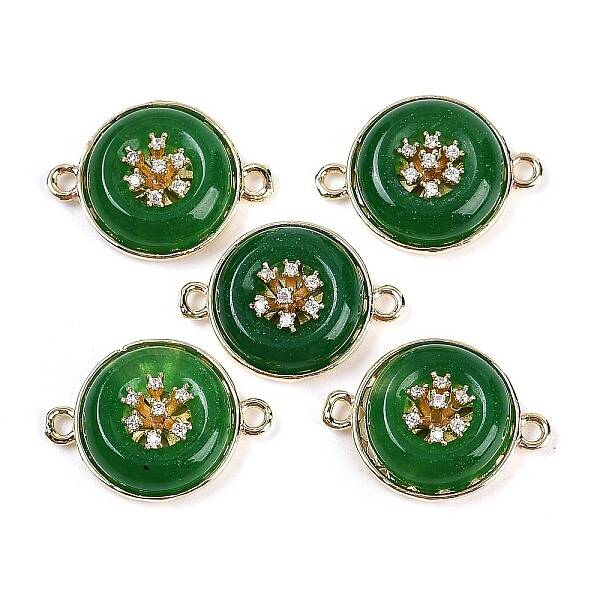 Dyed Natural White Jade Flat Round Links