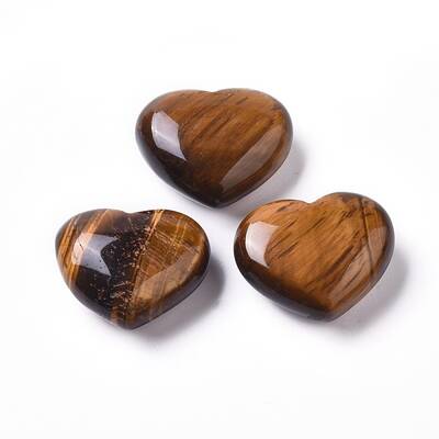 Natural Tiger Eye Heart Love Stone
