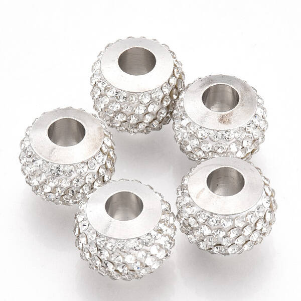 Polymer Clay Rhinestones European Beads