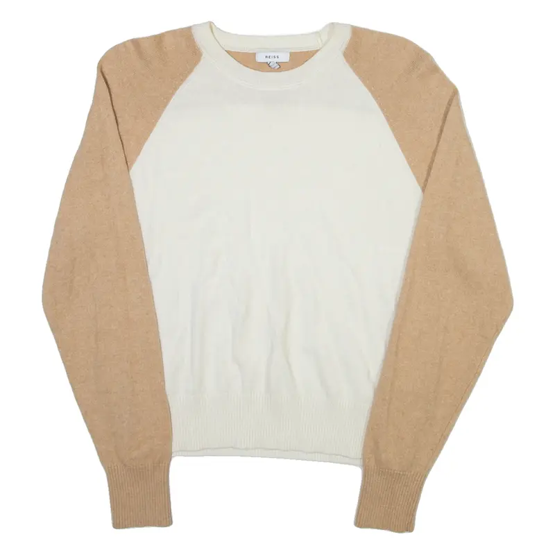 REISS Womens Jumper Cream Tight Knit M
