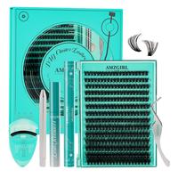 AMZGIRL LASH DIY Lash Extensions Kit 280Pcs DIY Individual Lashes Clusters Kit(Blues(80D),D-Mix8-16mmKit)