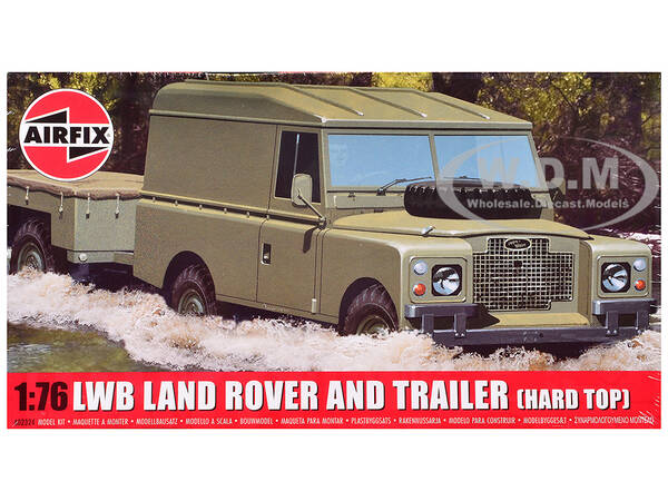 Level 1 Model Kit Land Rover LWB (Hard Top) Truck and Trailer with 2 Scheme Options 1/76 Plastic Model Kit by Airfix