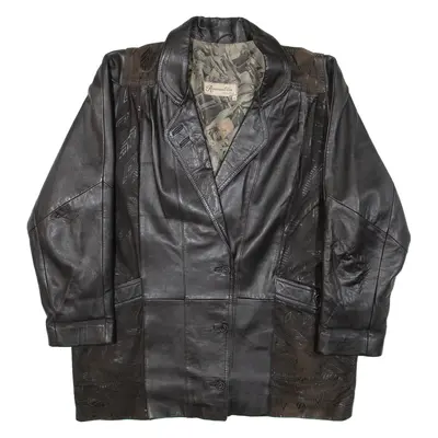 ROWANTICA Womens Coat Black Leather XL