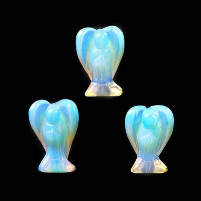 Opalite Carved Angel Figurines