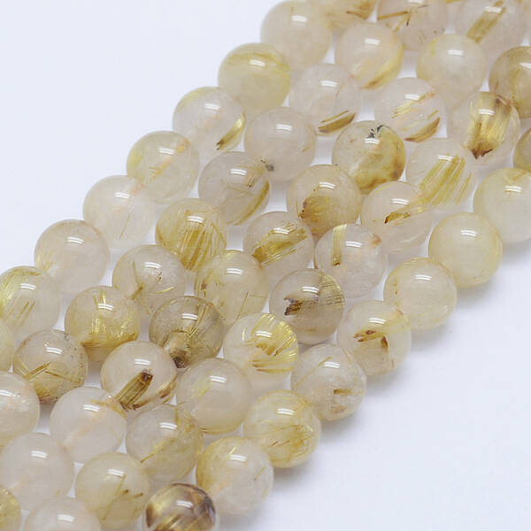 Natural Gold Rutilated Quartz Beads Strands