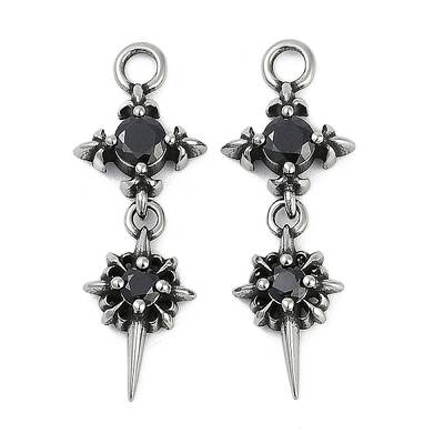 316 Surgical Stainless Steel Micro Pave Cubic Zirconia Pendants