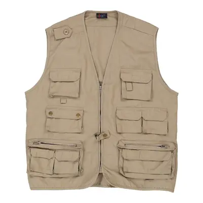 Unbranded Cargo Gilet - XL Cream Cotton