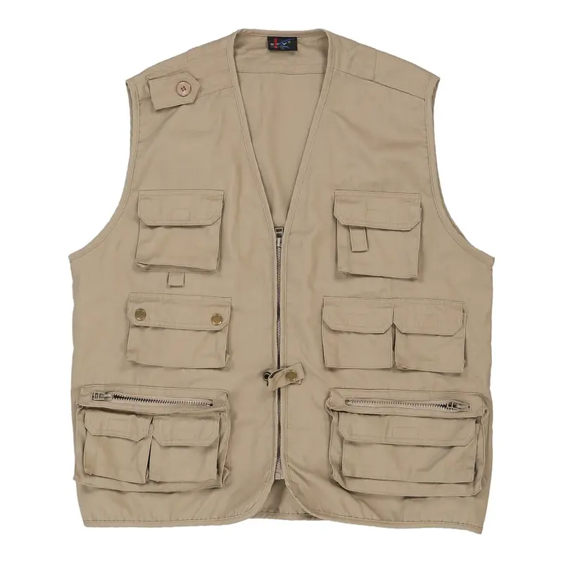 Unbranded Cargo Gilet - XL Cream Cotton