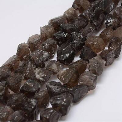 Raw Rough Natural Smoky Quartz Beads Strands