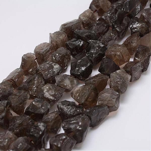 Raw Rough Natural Smoky Quartz Beads Strands
