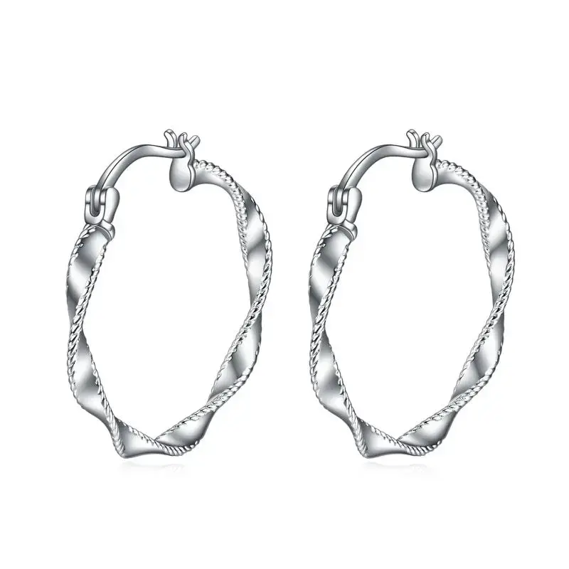 Sterling Silver Round Hoop Earrings