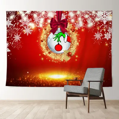 Aperturee Spark Red Green Hand Balls Snow Christmas Backdrop