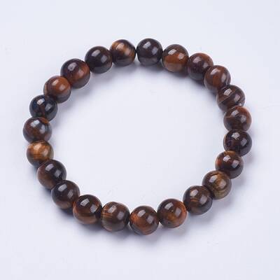 Natural Tiger Eye Beaded Stretch Bracelets