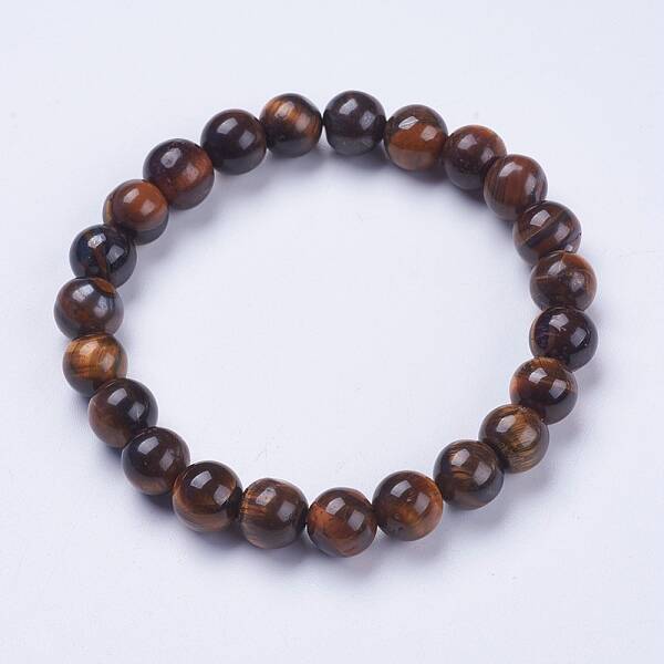 Natural Tiger Eye Beaded Stretch Bracelets