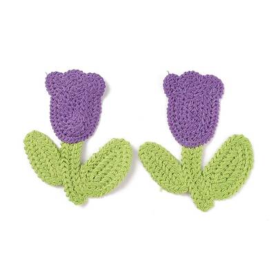 Tulip Flower Shape Polyester Knitted Appliques