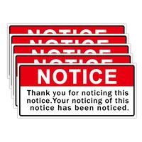 Warning Notice Sign Sticker, 5 Counts/set Self Adhesive Sticker Paper, Decor Sticker for Gift Greeting Card Water Bottle Lapt...