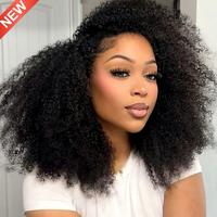 [Wear Go Half Wig] BGMgirl Afro Curly Wear Go Half Wig Invisible Hairline Draw-string Cap Seamless Flip Over Locs Style Human...