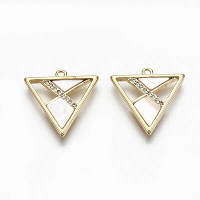 Brass Micro Pave Clear Cubic Zirconia Pendants