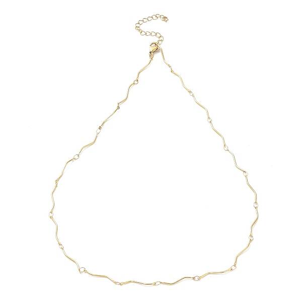 Ion Plating(IP) 304 Stainless Steel Twist Bar Link Chain Necklace