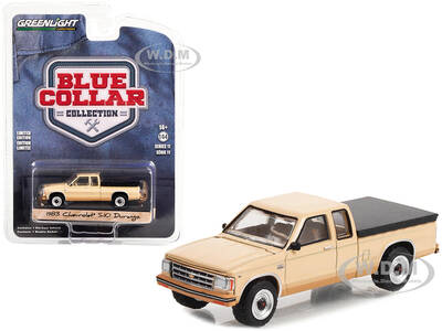 1983 Chevrolet S-10 Durango Pickup Truck Tan with Brown Stripes and Black Bed Cover Blue Collar Collection Series 11 1/64 Die...