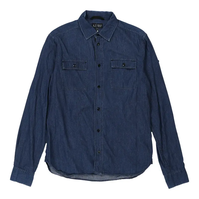 Armani Jeans Denim Shirt - Medium Blue Cotton