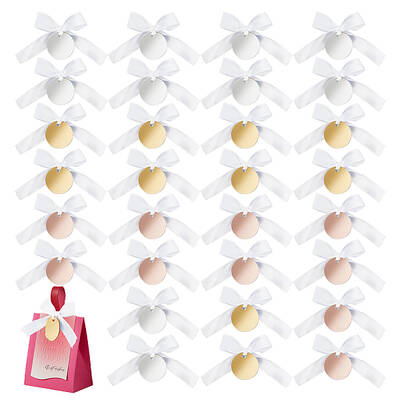 30Pcs 3 Colors Flat Round Acrylic Gift Tags