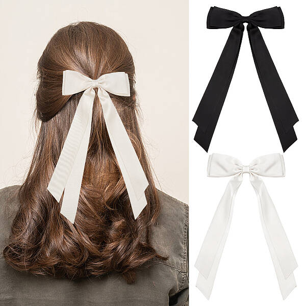 Big Bowknot Polyester Alligator Hair Clips