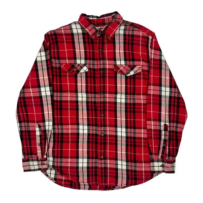 Falls Creek Checked Shirt - Large Red Cotton | Size: large