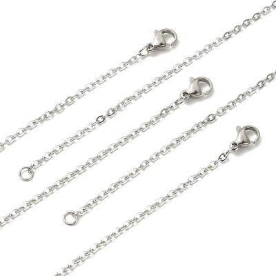 10Pcs 304 Stainless Steel Cable Chain Necklaces Set for Men Women