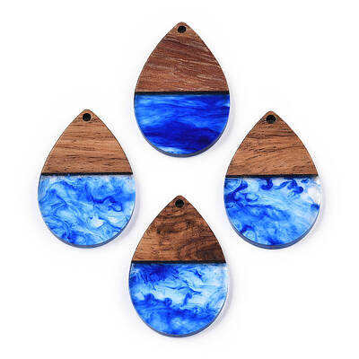 Transparent Resin & Walnut Wood Pendants