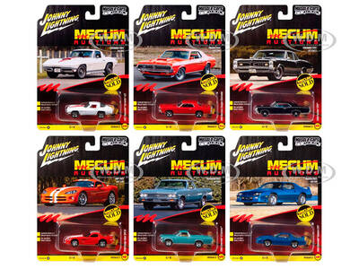 Muscle Cars USA 2025 Release 3 Set A of 6 pieces MECUM Auctions 1/64 Diecast Model Cars by Johnny Lightning
