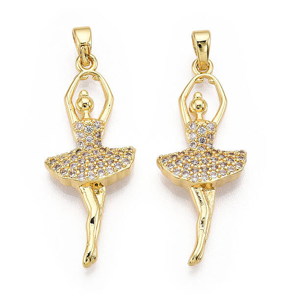 Brass Micro Pave Cubic Zirconia Pendants