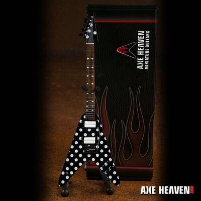 Harpoon Polka Dot V 10 Inch Miniature Guitar Replica Collectible