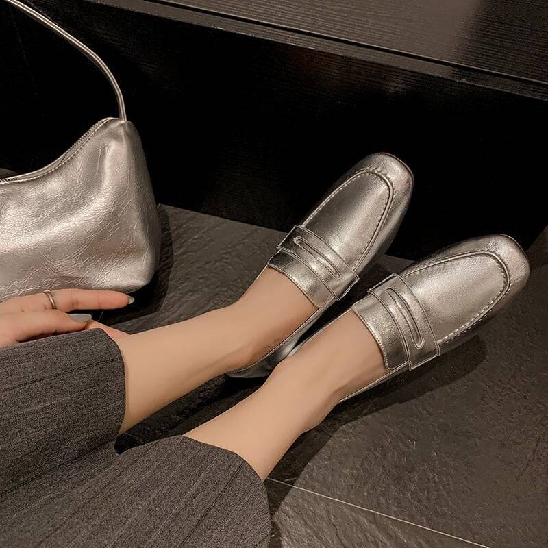CHIKO Shanell Square Toe Block Heels Loafers Shoes