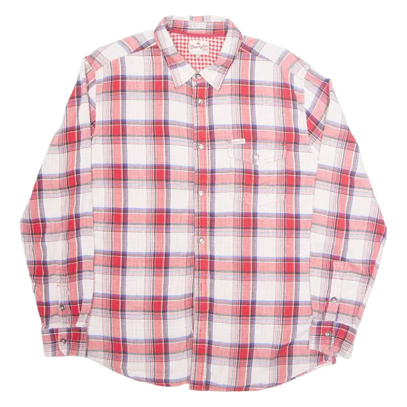 WRANGLER Mens Shirt Red Check Long Sleeve XL